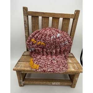 San‎ Diego Hat Company Womens Burgundy Marl Knit Beanie Embroidered Confetti Hat